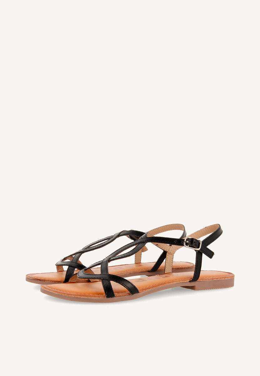 Sandalias de tiras finas negras para mujer NAVASSA