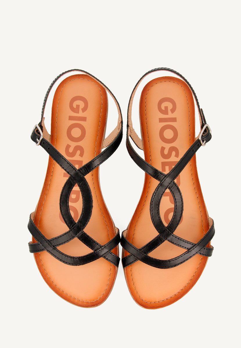 Sandalias de tiras finas negras para mujer NAVASSA