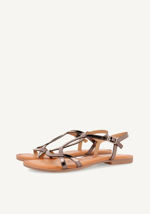 Sandalias de tiras finas plomo para mujer NAVASSA