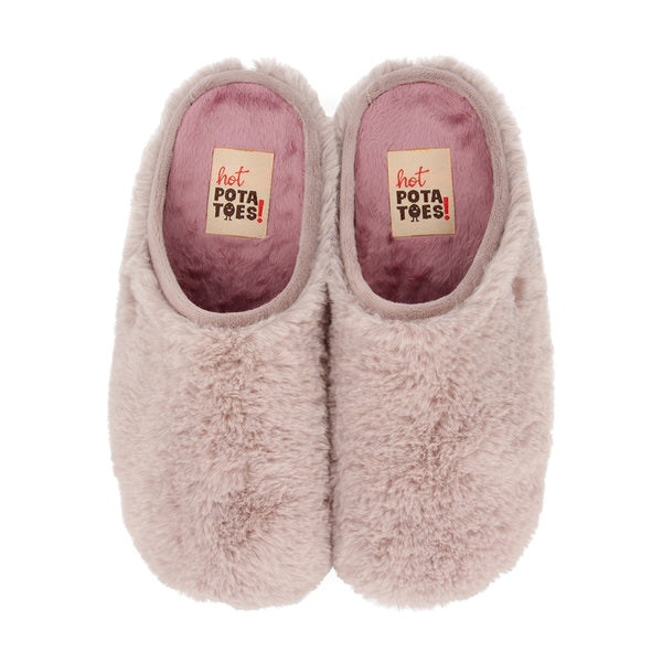Zapatillas de estar por casa Hot Potates de pelo beige KEMEROVO