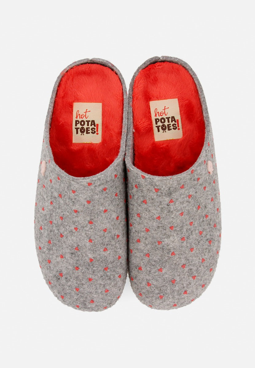 ZAPATILLAS GRISES DE ESTAR POR CASA DE LA COLECCIÓN HOT POTATOES HITTISAU