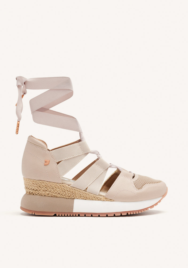 SNEAKERS BEIGE TIPO ESPADRILLE PARA MUJER LIZARDA