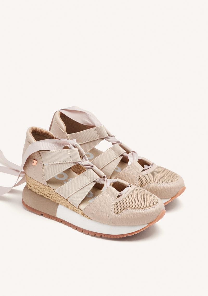 SNEAKERS BEIGE TIPO ESPADRILLE PARA MUJER LIZARDA