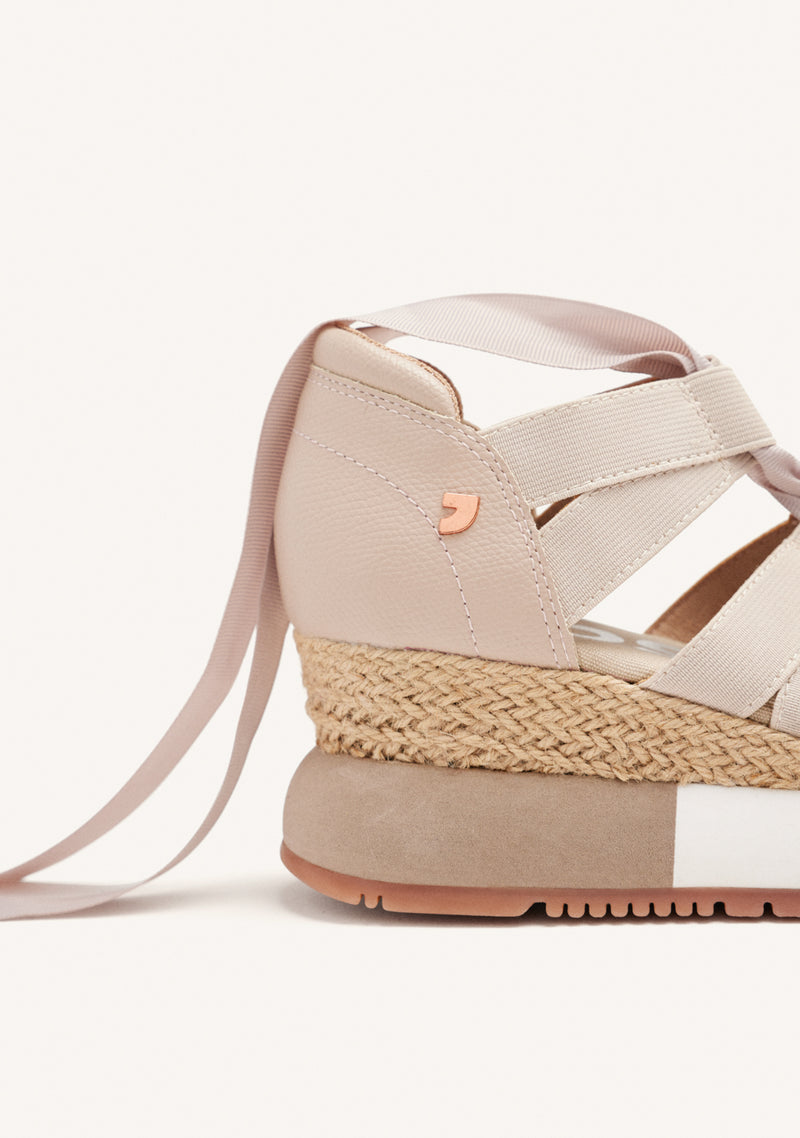 SNEAKERS BEIGE TIPO ESPADRILLE PARA MUJER LIZARDA