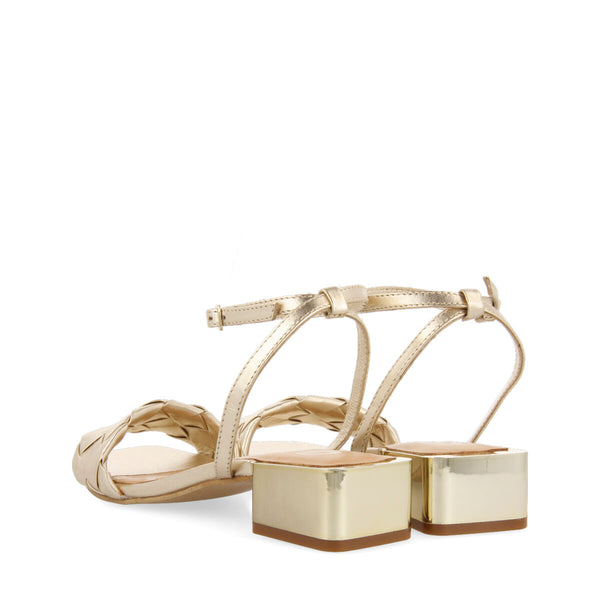 SANDALIAS COLOR ORO CON DETALLE DE TRENZADO PARA MUJER CRAIBAS