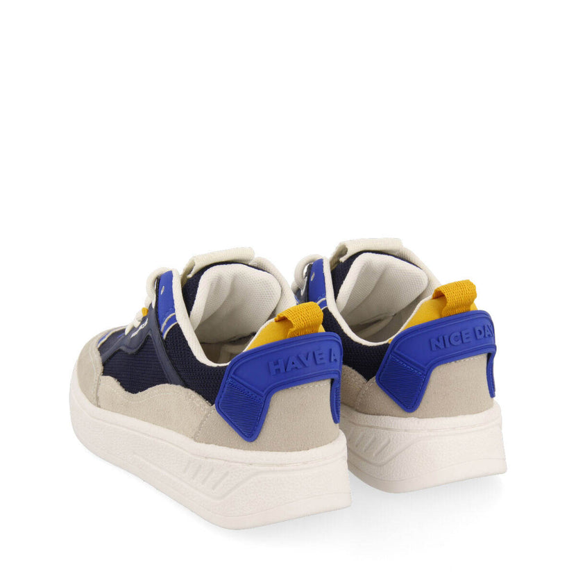 Sneakers azul marino con suela tipo casco para niño lepaud