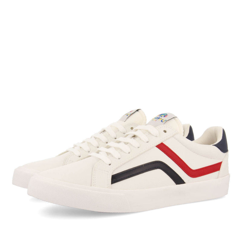 Sneakers multicolor con detalles en azul marino y rojo para hombre uzeste