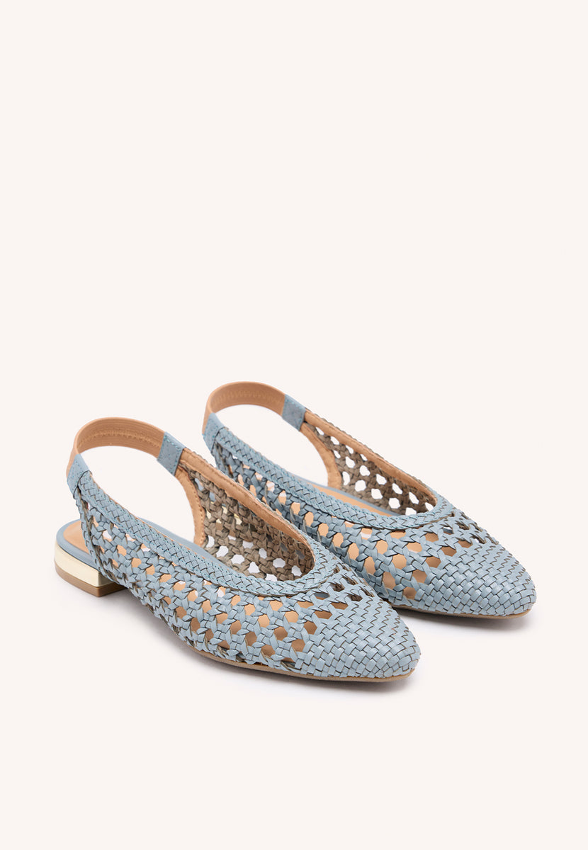 BALLERINE INTRECCIATE IN PELLE IN COLOR CELESTE DA DONNA ARGIRITA