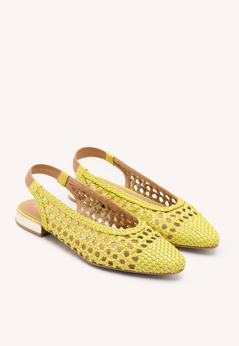 BALLERINE INTRECCIATE IN PELLE IN COLOR LIME DA DONNA ARGIRITA