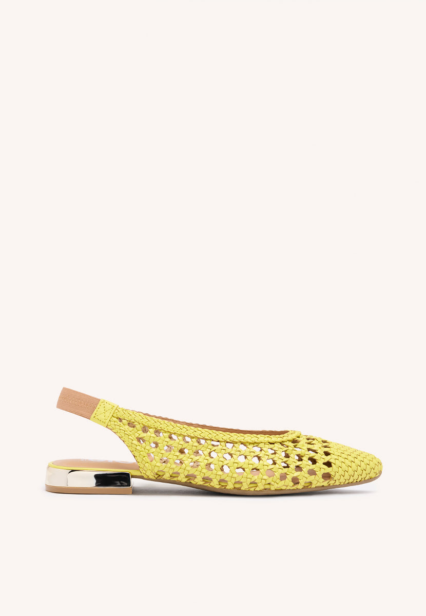 BALLERINE INTRECCIATE IN PELLE IN COLOR LIME DA DONNA ARGIRITA