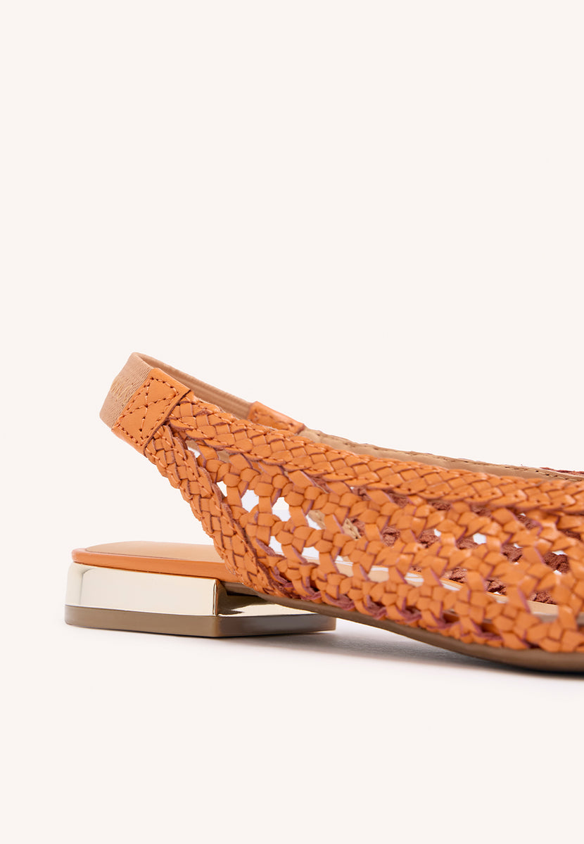 BALLERINE INTRECCIATE IN PELLE IN COLOR ARANCIONE DA DONNA ARGIRITA