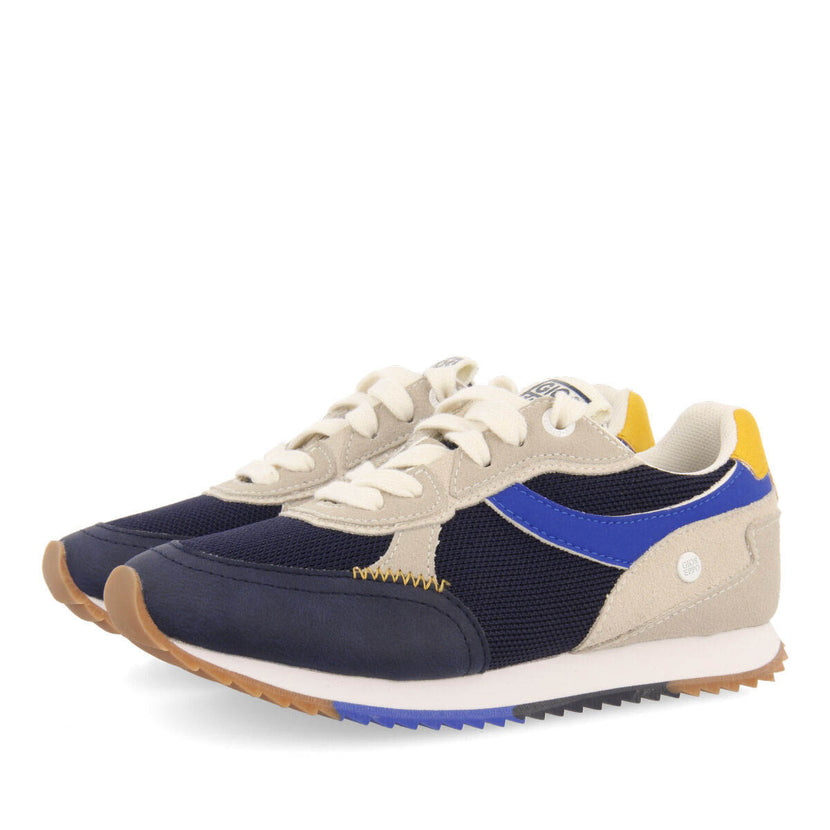 Sneakers azul marino de aspecto retro para niño ganthier