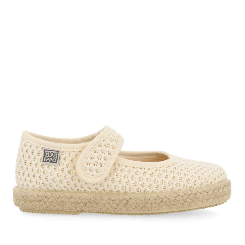Zapatos tipo espadrille color beige de rejilla para niña seine