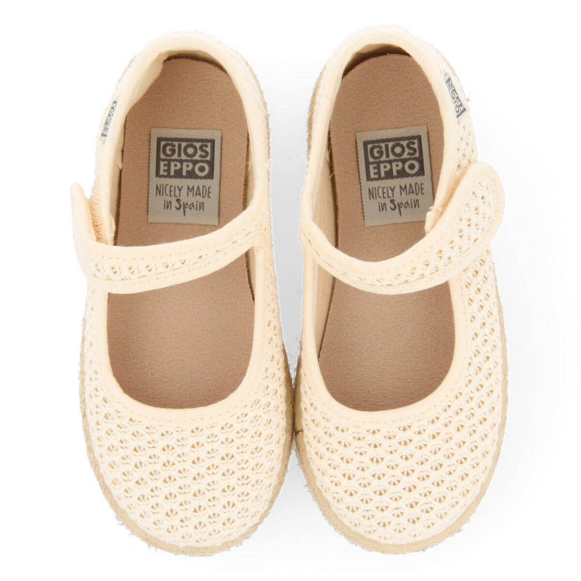 Zapatos tipo espadrille color beige de rejilla para niña seine