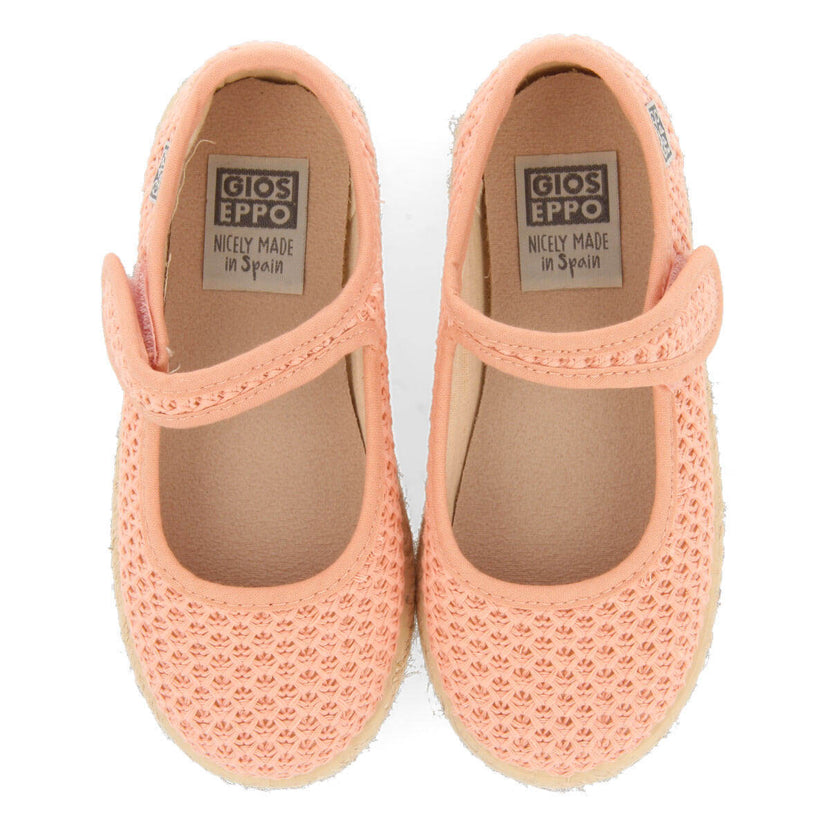 Zapatos tipo espadrille color rosa de rejilla para niña seine