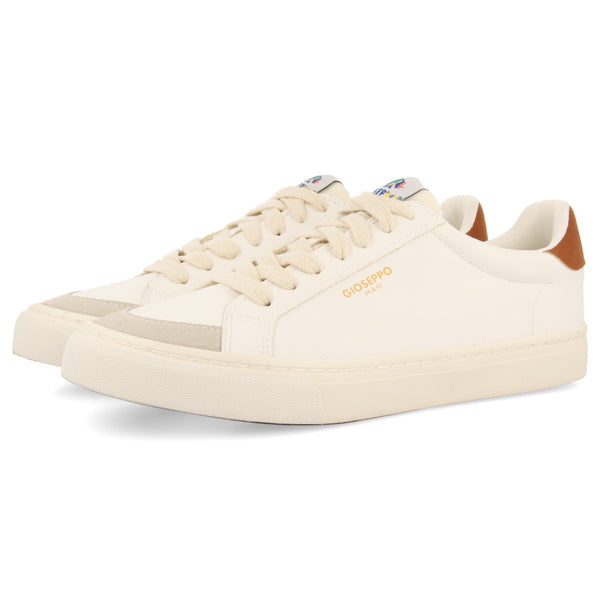 Sneakers blancas con detalles en color cuero para hombre roujan