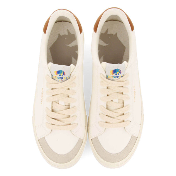 Sneakers blancas con detalles en color cuero para hombre roujan