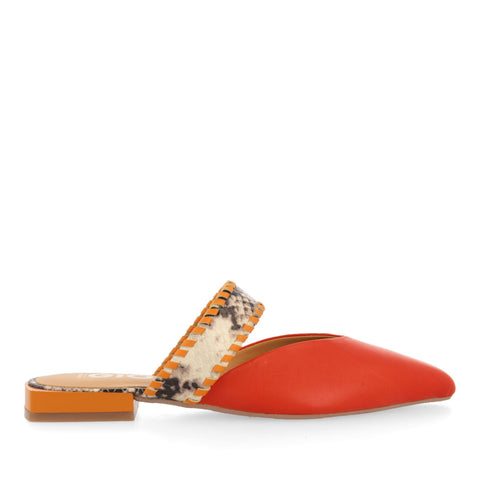 SANDALIAS NARANJA TIPO BABUCHA CON TIRA PARA MUJER INHAPIM