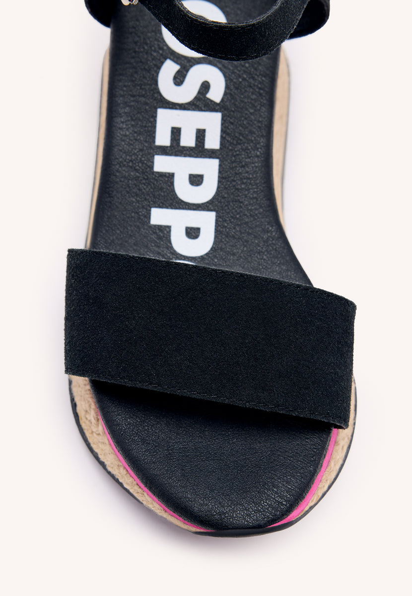 Sandalias deportivas negras con cuña para mujer benay