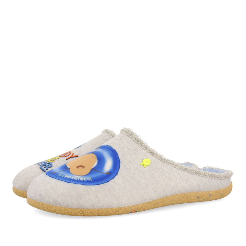 Zapatillas de estar por casa gris itapevi