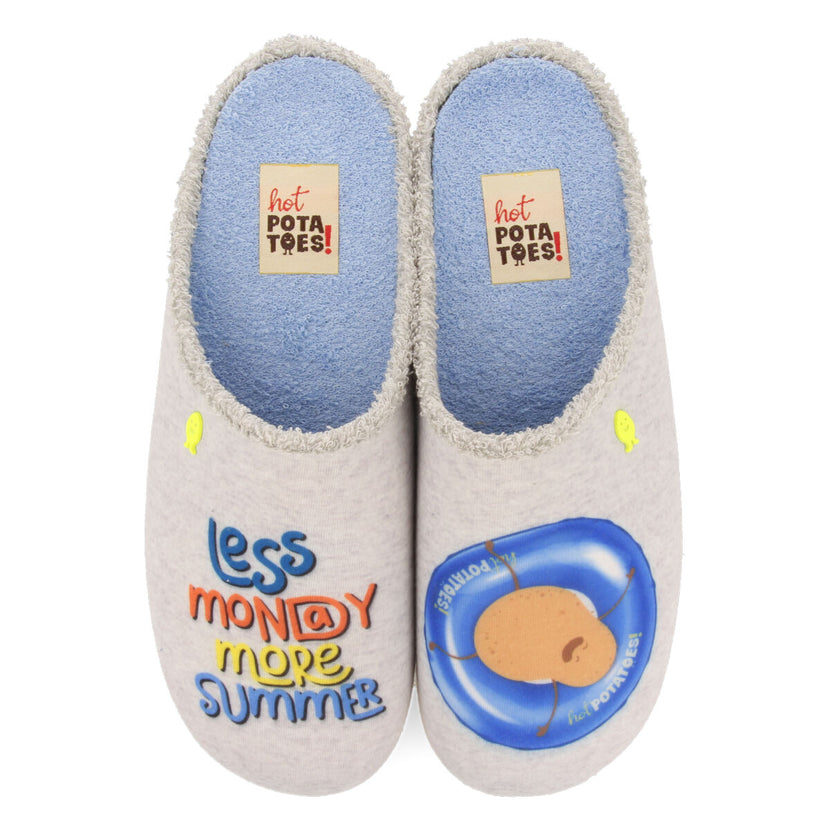 Zapatillas de estar por casa gris itapevi