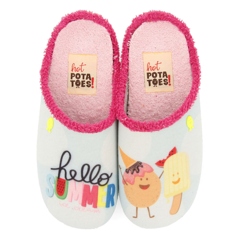 Zapatillas de estar por casa turquesa bambui