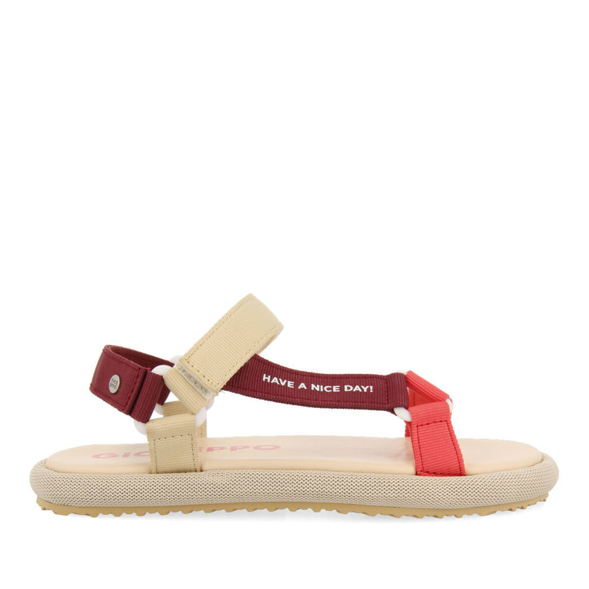 Sandali multicolore con strisce e chiusura regolabile per donna rugny