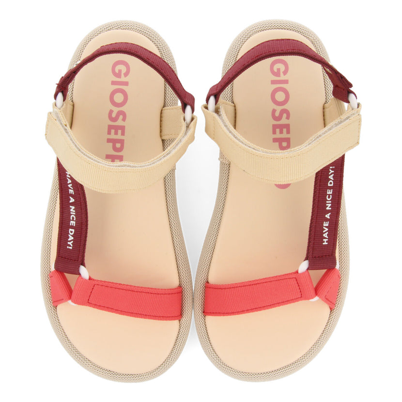 Sandali multicolore con strisce e chiusura regolabile per donna rugny