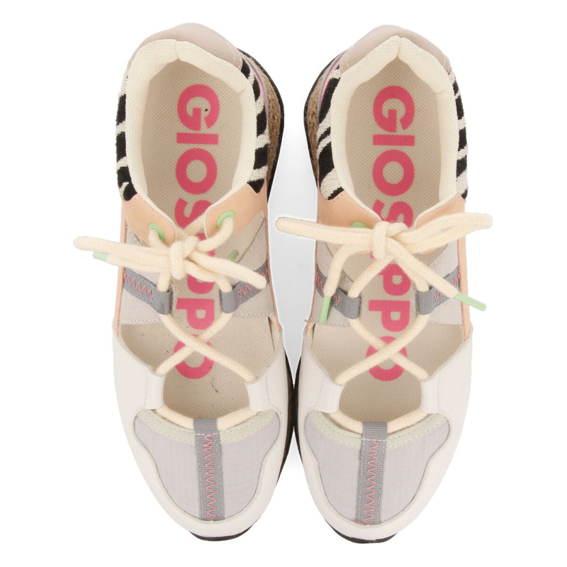 Sneakers blancas con corte semiabierto y texturas para mujer meudon