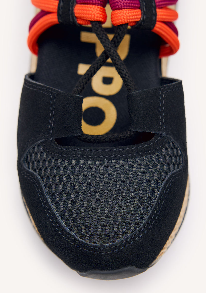 Sneakers negras tipo espadrille con cuña para mujer tulare