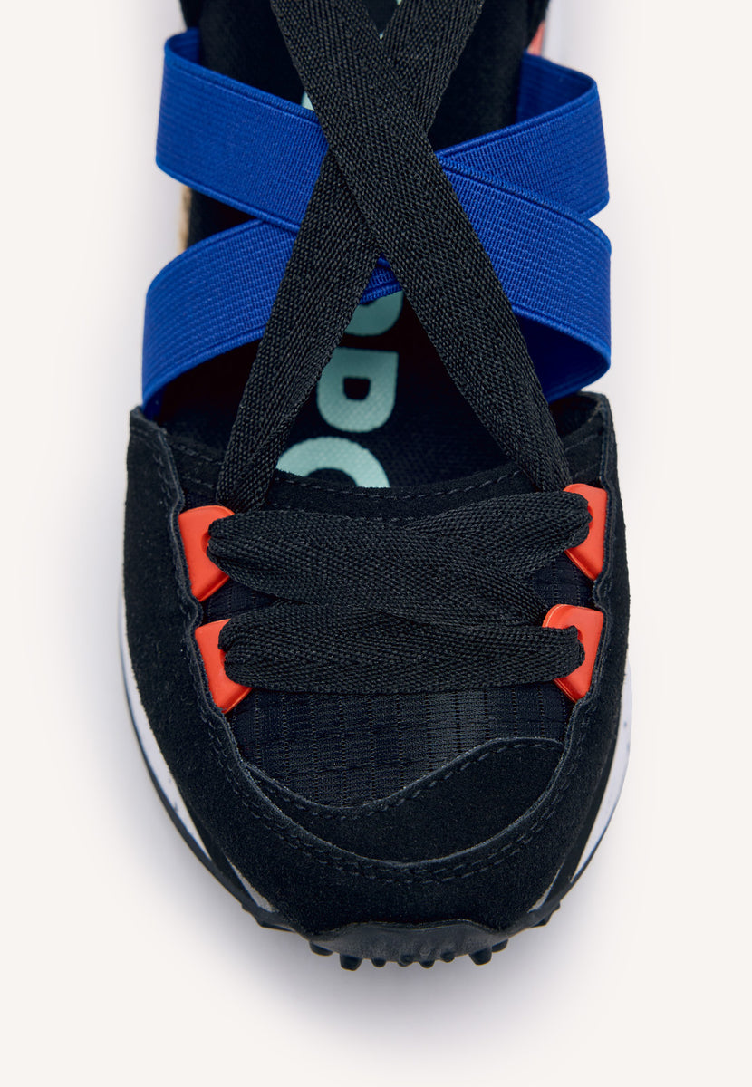 Sneakers negras tipo espadrille con cuña para mujer coinches