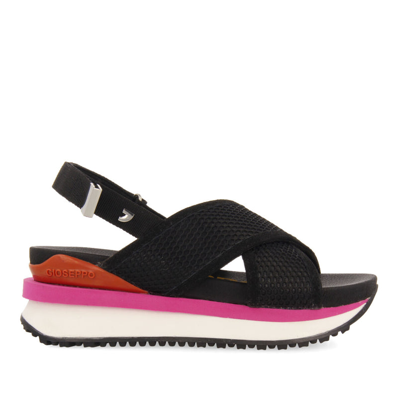 Sandalias deportivas negras con corte de rejilla para mujer caturai