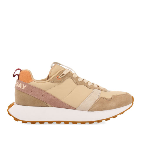SNEAKERS BEIGE DE INSPIRACIÓN RETRO CON DETALLES MULTICOLOR PARA MUJER CHACAO