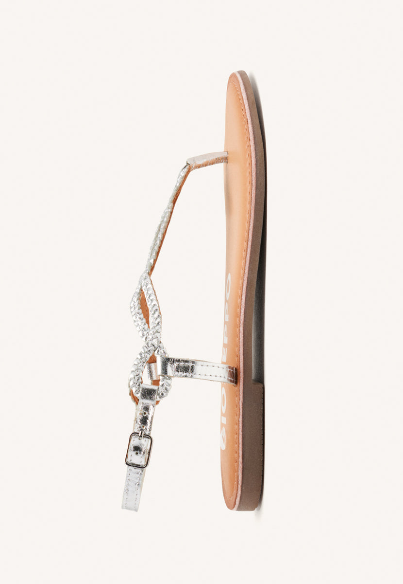 SANDALI CON FASCE INTRECCIATE COLORE ARGENTO PER DONNA MERIGNAS