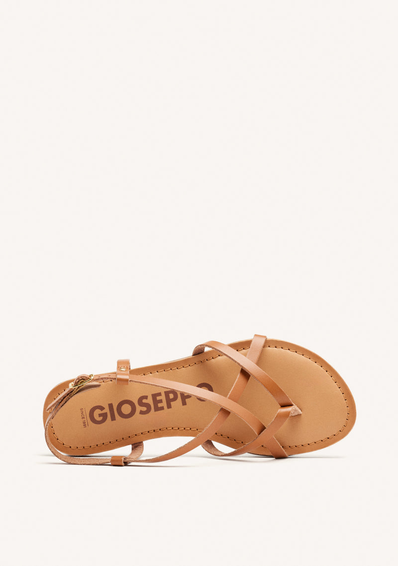 Sandalias color cuero estilo romana para mujer lelex