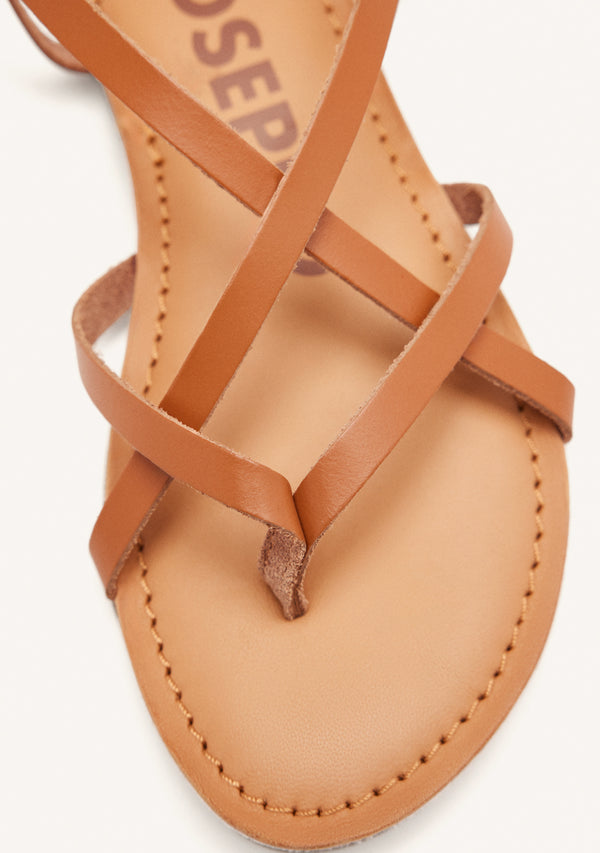 Sandalias color cuero estilo romana para mujer lelex