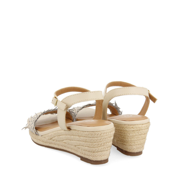 Sandali off-white intrecciati con zeppa in juta per donna ica