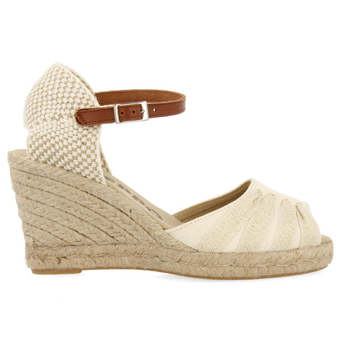 SANDALIAS TIPO ESPADRILLE BLANCAS CON CUÑA DE YUTE PARA MUJER ALTEVIK