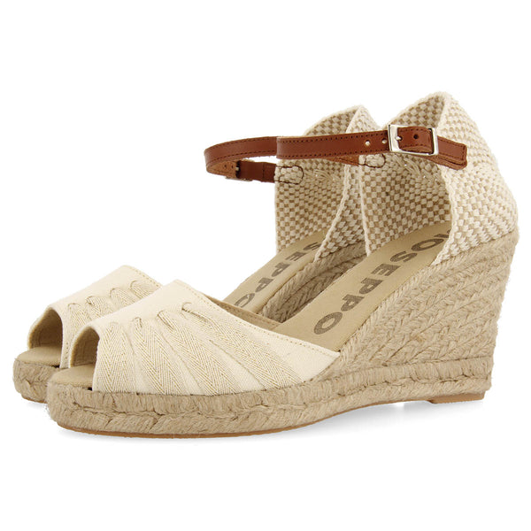 SANDALIAS TIPO ESPADRILLE BLANCAS CON CUÑA DE YUTE PARA MUJER ALTEVIK