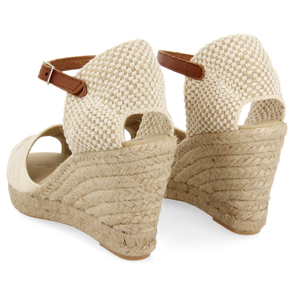 SANDALIAS TIPO ESPADRILLE BLANCAS CON CUÑA DE YUTE PARA MUJER ALTEVIK
