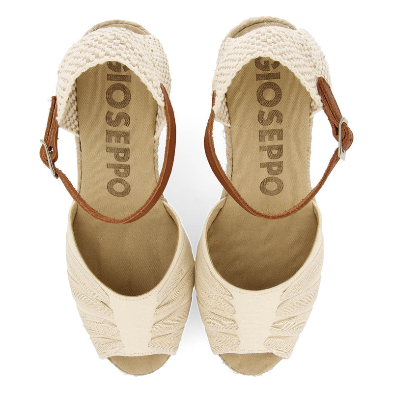 SANDALIAS TIPO ESPADRILLE BLANCAS CON CUÑA DE YUTE PARA MUJER ALTEVIK