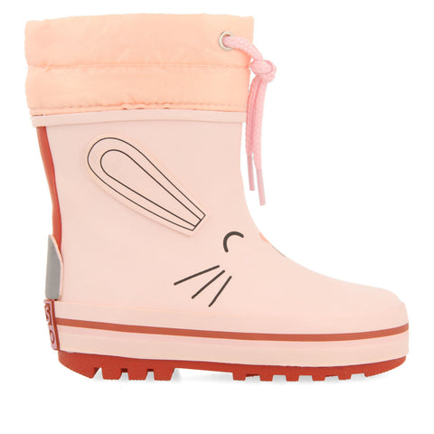 BOTTES DE PLUIE ROSES AVEC TÊTE DE LAPINS POUR BÉBÉ PLEAN