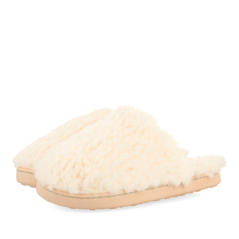 Zapatillas de estar por casa destalonadas blancas para niña y niño senja