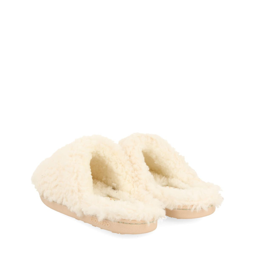 Zapatillas de estar por casa destalonadas blancas para niña y niño senja