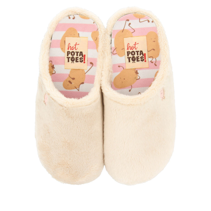 Zapatillas de estar por casa infantiles de pelo beige cavour