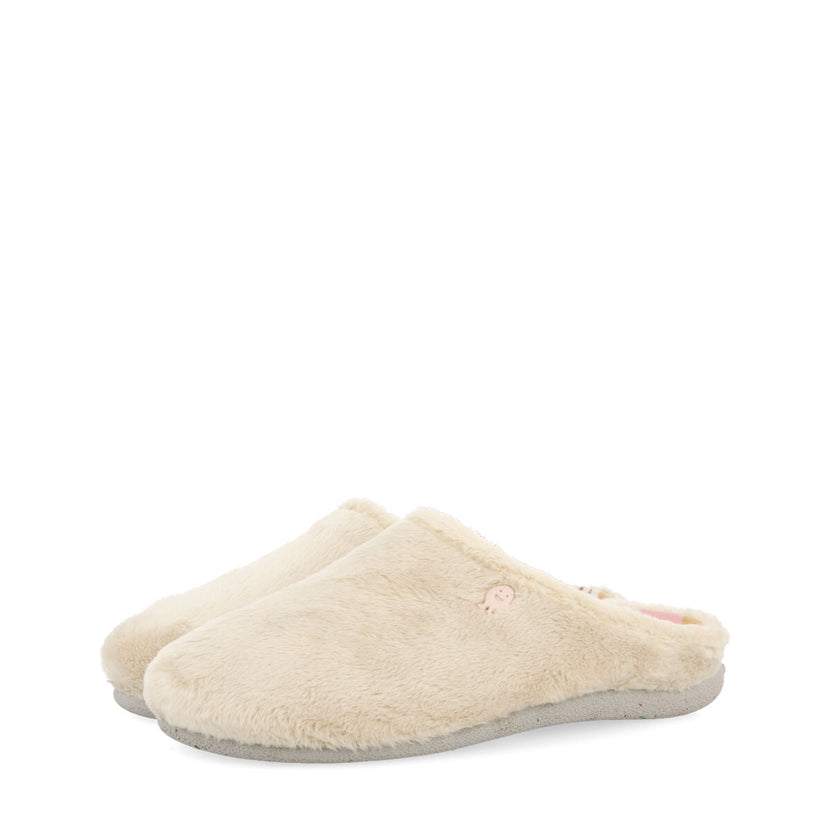 Zapatillas de estar por casa infantiles de pelo beige cavour