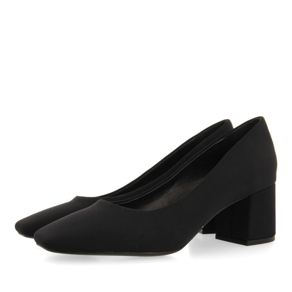 Zapatos de salón negros con puntera cuadrada para mujer flachau