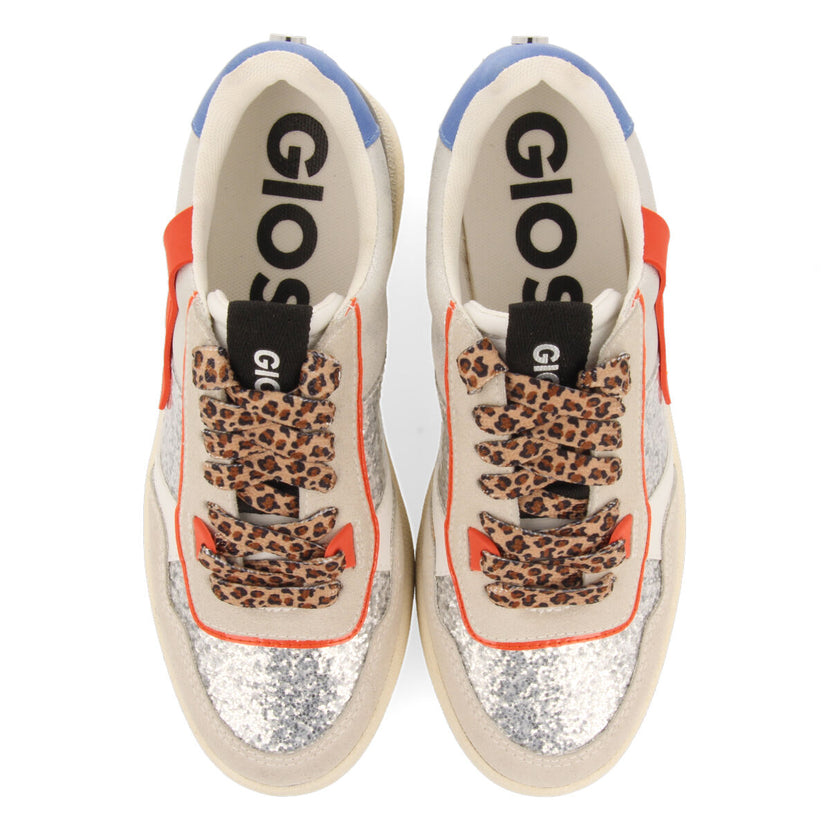 Sneakers bianche con un mix di fantasie e texture da donna everum