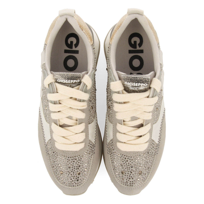 Ethan women's grey monochrome sneakers with crystals