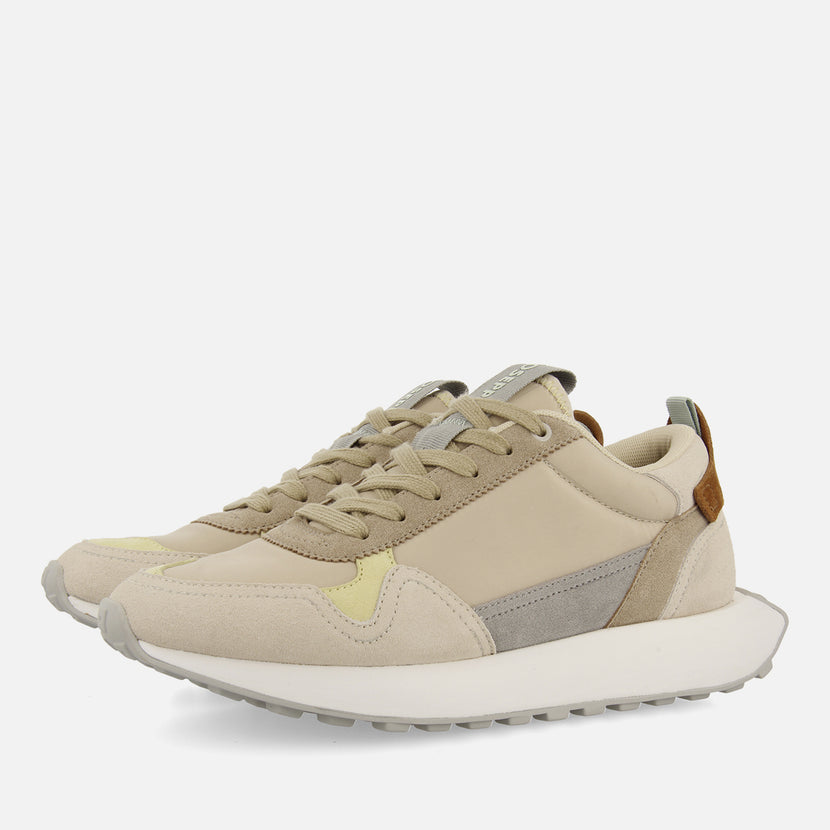 Sneakers retro beige en contraste de colores para hombre carluke